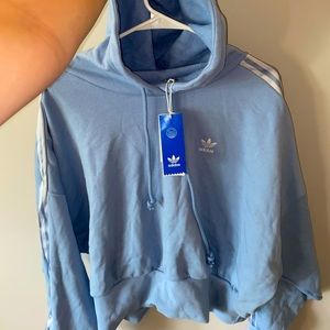 adidas cropped hoodie; ambient sky blue